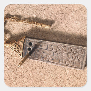 Adesivo Quadrado Sol portátil, prata e ouro, século 10 (d