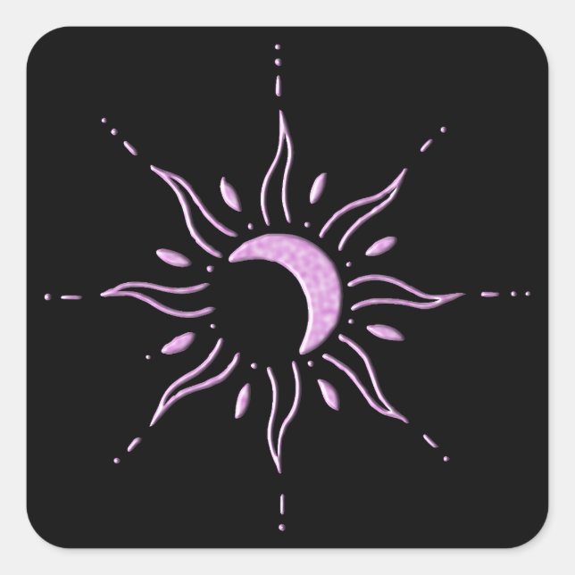 Adesivo Quadrado Sol Rosa  (Frente)