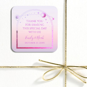 Adesivo Quadrado Sol Rosa Rosa Rosa Maciça Mística Estrelas Casamen