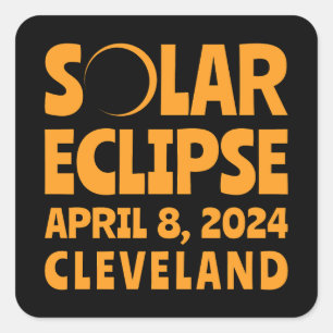 Adesivo Quadrado Solar Eclipse 2024 Cleveland Ohio