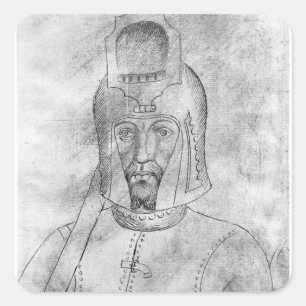 Adesivo Quadrado Soldado que veste um capacete visored