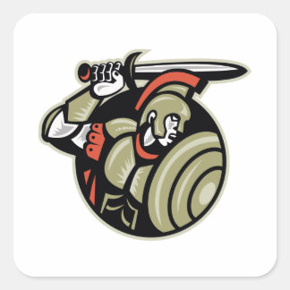 Adesivo Quadrado Soldado Romano Centurião Com Espada E Blindagem