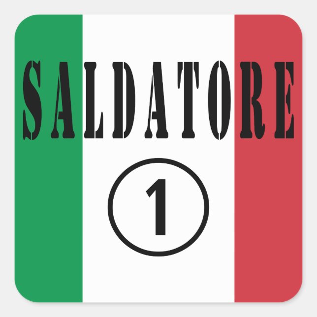 Adesivo Quadrado Soldados Italianos : Saldatore Numero Uno (Frente)