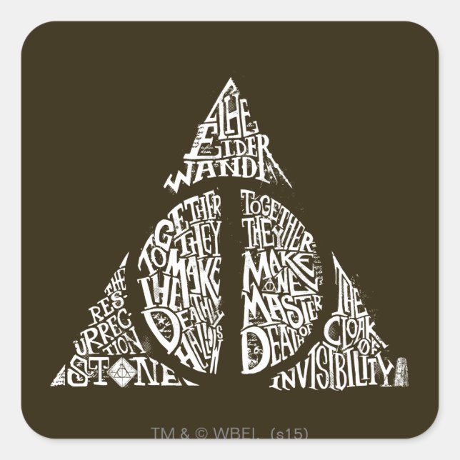 Adesivo Quadrado Soletra Harry Potter| A Typografia Gr É MORTAL (Frente)