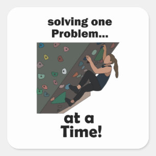 Adesivo Quadrado Solucionador de Problemas de Bouldering Festa de E