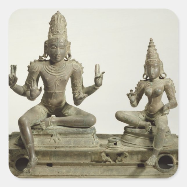 Adesivo Quadrado Somaskanda, Chola, Tamil Nadu (bronze) (Frente)