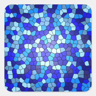 Adesivo Quadrado Sombras de Vidro Azul Obtidos por Shirley Taylor