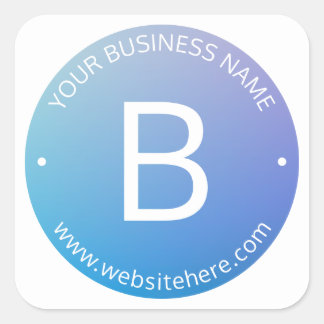 Adesivo Quadrado Sombreado Azul e Roxo com Texto Editável