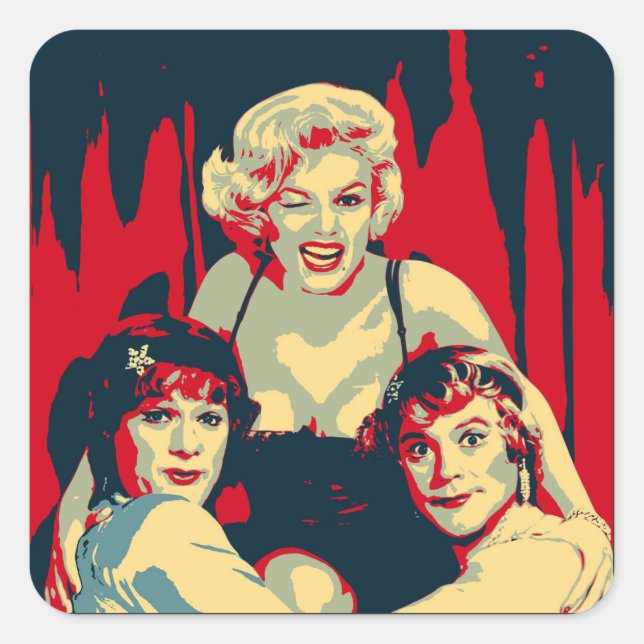 Adesivo Quadrado Some like it hot Pop Art (Frente)