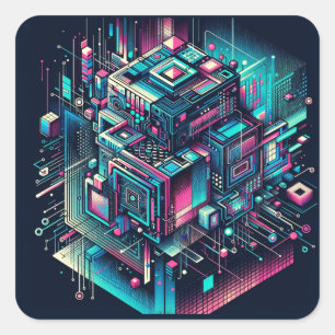 Adesivo Quadrado Sonho Cibernético