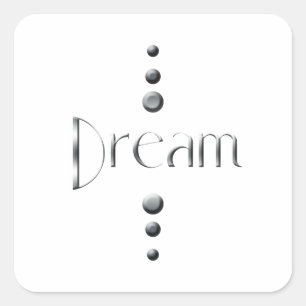 Adesivo Quadrado Sonho de Bloco de Prata de 3 Pontos