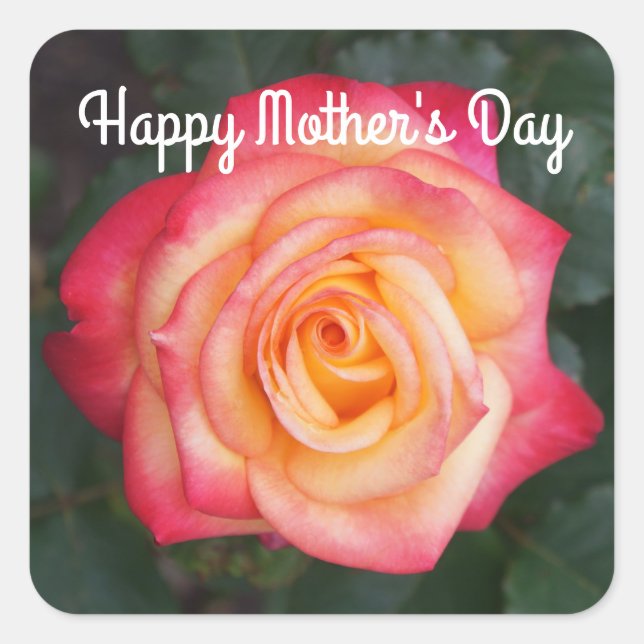 Adesivo Quadrado Sonho de Dia de as mães Feliz Virá Verdadeiro Rosa (Frente)