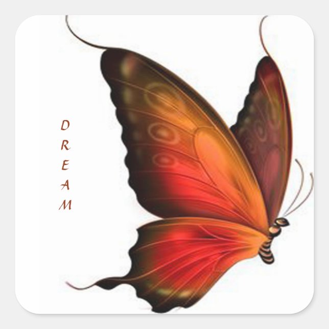 Adesivo Quadrado Sonho de Sticker/Butterfly (Frente)