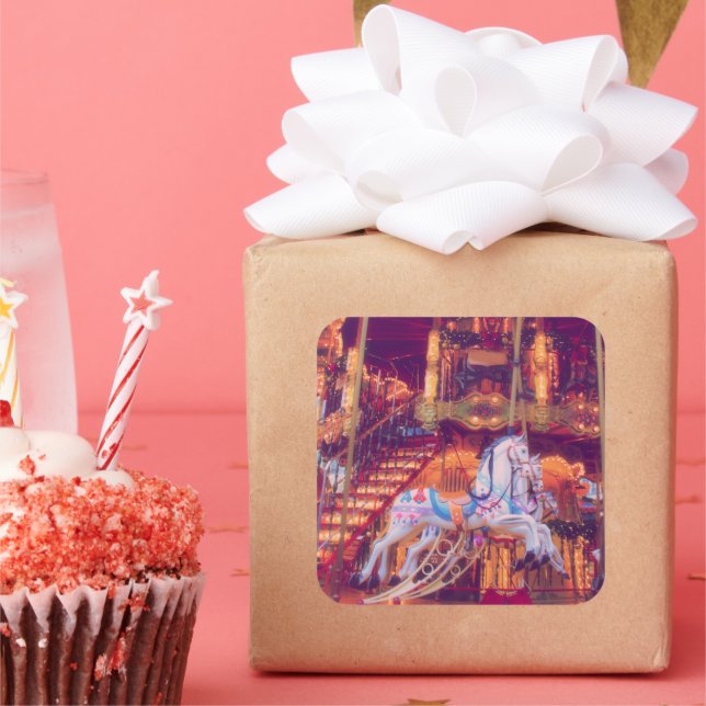 Adesivo Quadrado sonho infantil - carrossel antigo (Festa)