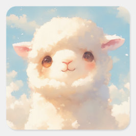 Adesivo Quadrado Sonhos de Alpaca Fofa
