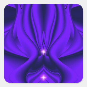 Adesivo Quadrado Sonhos de Arco-Íris de Flor Roxa, Duas Estrelas