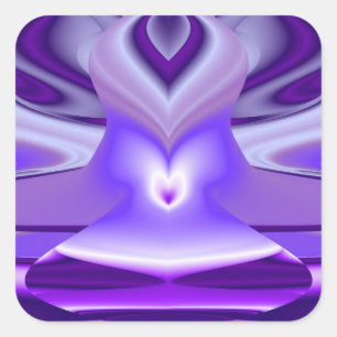 Adesivo Quadrado Sonhos de Arco-Íris de Flor Roxo