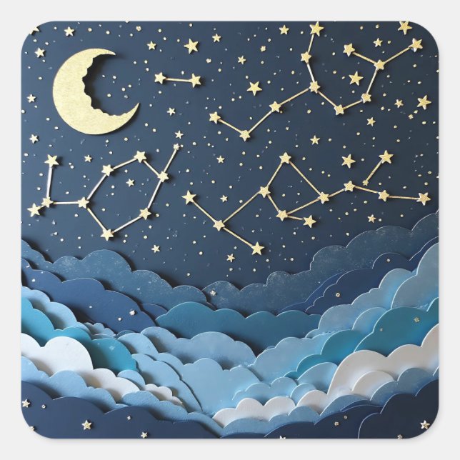 Adesivo Quadrado Sonhos de Cafeína: Palitos de Arte do Café (Frente)