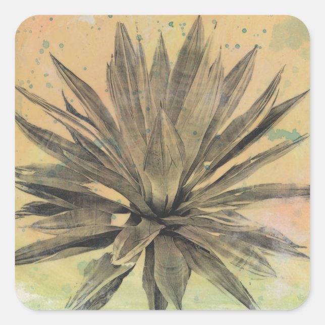 Adesivo Quadrado Sonhos do Deserto | Planta Verde (Frente)