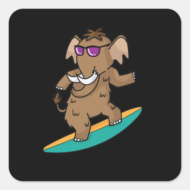 Adesivo Quadrado Sonnenbrilhador de mamute-mit (Frente)