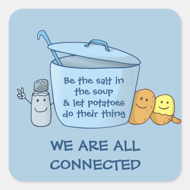 Adesivo Quadrado Sopa de Batata de Salty (Frente)