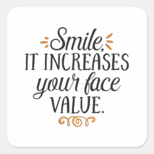 Adesivo Quadrado Sorria, aumenta seu valor facial