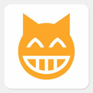 Adesivo Quadrado Sorrindo o gato de Emoji