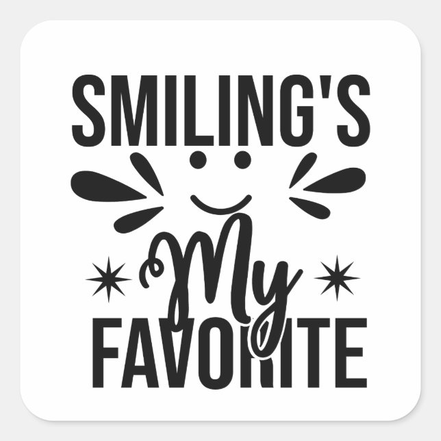 Adesivo Quadrado Sorrir é meu favorito, sorrir é meu favorito (Frente)