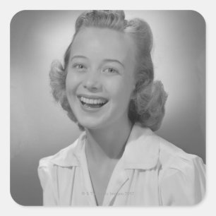 Adesivo Quadrado Sorriso da mulher