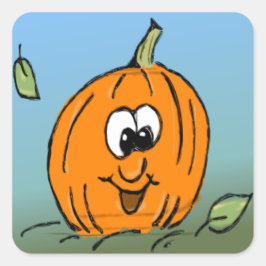 Adesivo Quadrado Sorriso de abóbora-abóbora-abominável Jack-O-Lante