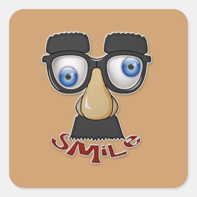Adesivo Quadrado sorriso rabugento (Frente)