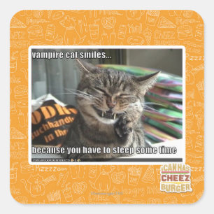 Adesivo Quadrado sorrisos do gato do vampiro