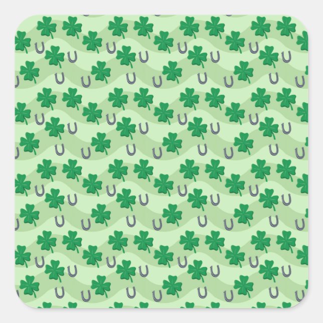 Adesivo Quadrado Sorte de Shamrock (Frente)