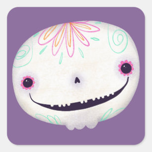 Adesivo Quadrado Sorvete de Desorte das Bruxas Bonito de Açúcar Bla