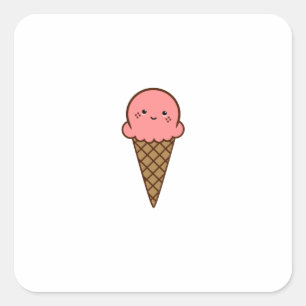 Adesivo Quadrado Sorvete Kawaii