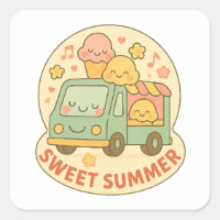 Sorvete Kawaii Truck Sweet Summer Sticker