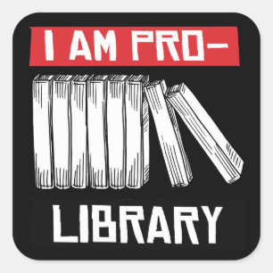 Adesivo Quadrado Sou a biblioteca pro