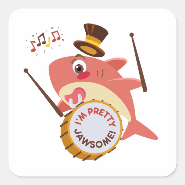 Adesivo Quadrado Sou Bonito Jawsome Pun Square Sticker (Frente)