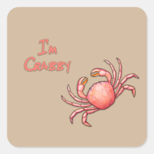 Adesivo Quadrado Sou Crabby