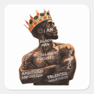 Adesivo Quadrado Sou o Homem Negro
