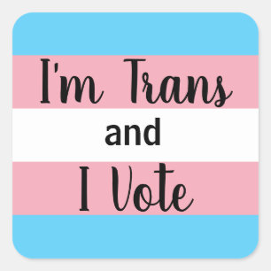 Adesivo Quadrado Sou Trans e eu voto