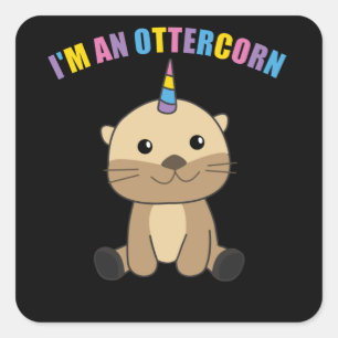 Adesivo Quadrado Sou um doce Unicórnio Ottercorn