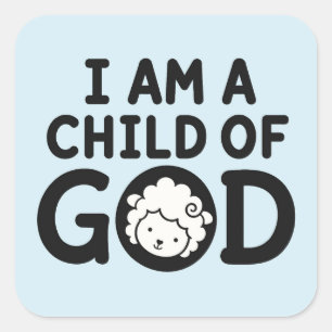 Adesivo Quadrado SOU UM FILHO DE DEUS Presente de Churrasco de Be