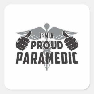 Adesivo Quadrado Sou uma ambulância paramédica, paramédica.