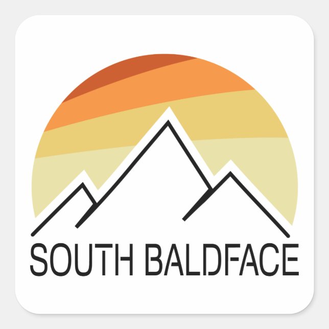 Adesivo Quadrado South Baldface New Hampshire Retro (Frente)