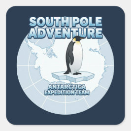 Adesivo Quadrado South Pole Adventure Antarctica Expedition Team