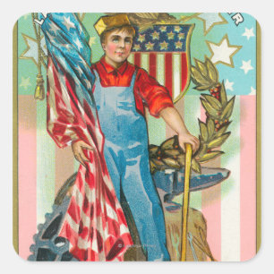 Adesivo Quadrado Souvenir no Dia do Trabalho