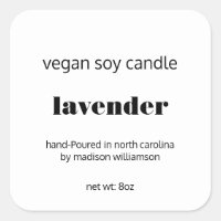 Soy Candle | Simples Preto e Branco Personalizado 