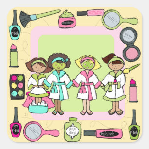 Adesivo Quadrado Spa Party Stickers