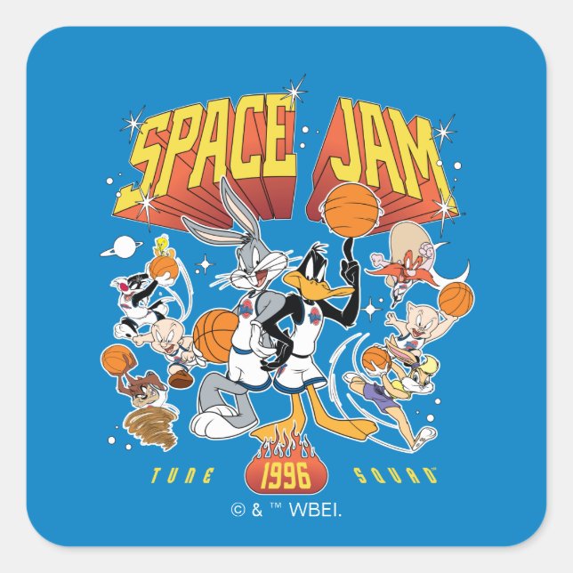 Adesivo Quadrado SPACE JAM™ TUNE SQUAD™ 1996 Gráfico (Frente)